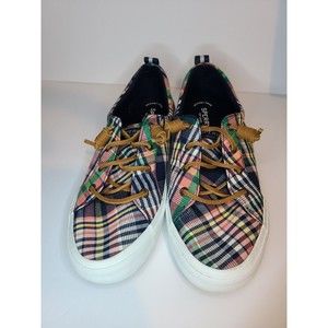 Women's Sperry Top Sider Crest Vibe Washed Plaid Sneakers Sz 10M